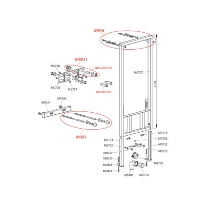 Рама для биде AlcaPlast A105/1120