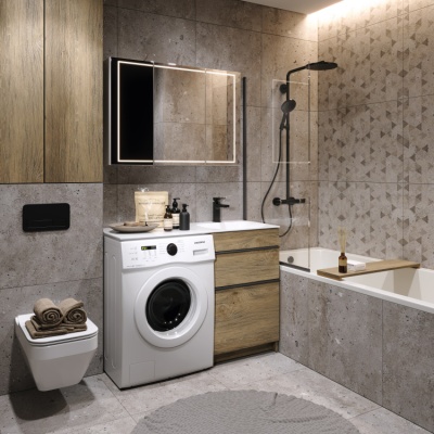 Тумба напольная с умывальником Aqwella Terra TER01052NDB R, дуб балтийский