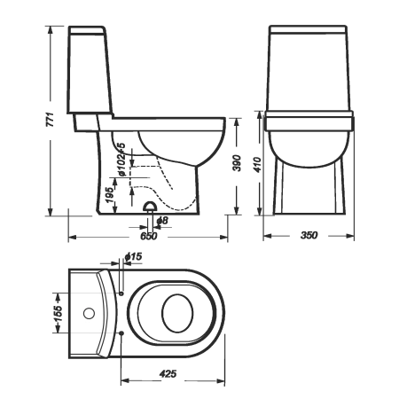 Унитаз-компакт напольный Sanita Luxe Next Slim NXTSLCC01150622, белый
