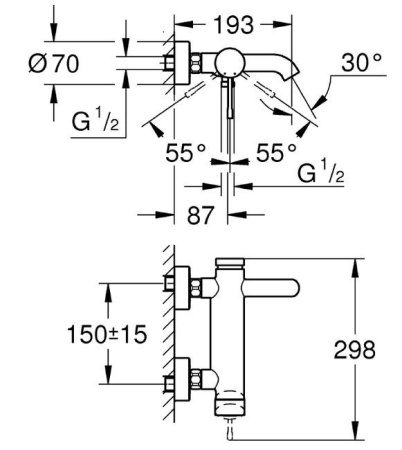 Смеситель для ванны Grohe Essence 33624001