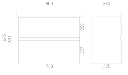 Тумба подвесная Laparet Optimum 80 с умывальником Cersanit Moduo 80 белый глянец LO-WCAB-80-01+S-UM-MOD80/1