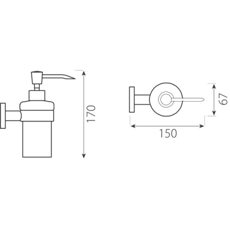 Дозатор для жидкого мыла стеклянный Ferro Grace AC34