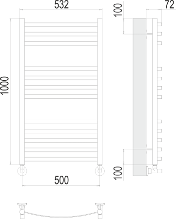 Полотенцесушитель Terminus Авиэль П12 500х1000. Акция
