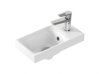 Тумба подвесная Laparet Optimum 40 с умывальником Cersanit Moduo 40 белый глянец LO-WCAB-40-01R+S-UM-MOD40/1