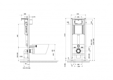 Инсталляция для унитаза Cersanit AQUA 40 IN-MZ-AQ40-QF