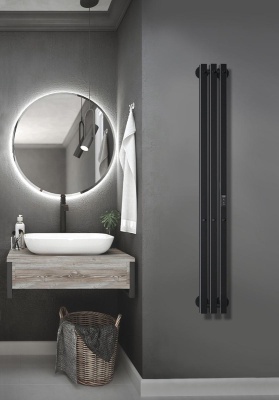 Полотенцесушитель Indigo Style 3 PRO (electro) 120/13 (таймер, скр.монтаж, унив.подкл.R/L, black) LSPRE120-13BRRt. Образец. Распродажа