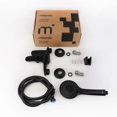 Смеситель для ванны цельнолитой Milardo Rora, черный мат. RORBL00M02. Образец. Распродажа