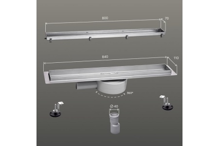 Трап линейный РМС ТЛ02-80х7