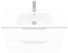 Тумба подвесная Laparet Focus 85 с умывальником Cerastyle Arte 85, белый глянец (LF-WCAB-85A-01+VB048N52U00)