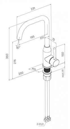Смеситель для кухни Milardo Meal, хром M01SBL0M05
