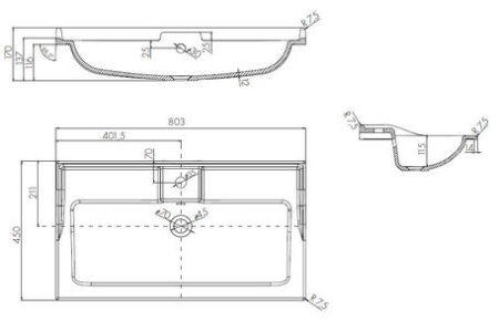 Умывальник Акватон Фабиа 80 белая 1A708031FB010