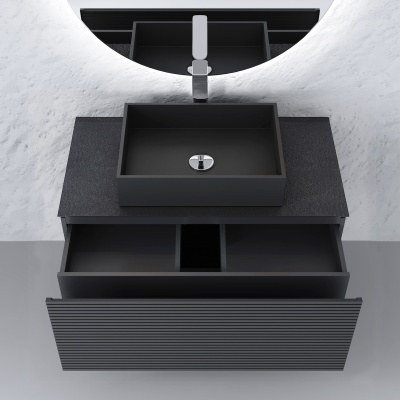 Тумба подвесная Raval Stone 100 антрацит Stn.01.100/P/A/JR. Образец. Распродажа