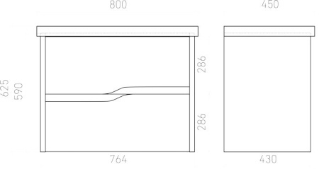 Тумба подвесная Laparet Altair 80 с умывальником Cerastyle Elite 80, белый глянец (LAL-WCAB-80-01+VB032M22U00)