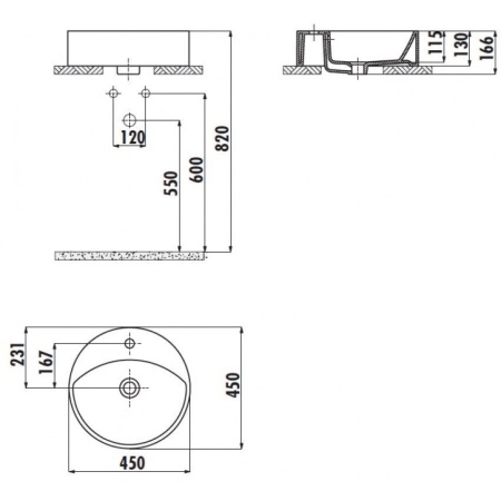 Умывальник Creavit Mina круглый MN145-00CB00E-0000