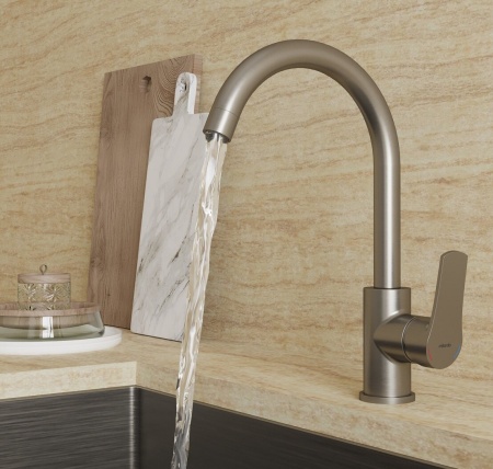 Смеситель для кухонной мойки Milardo Meal, сатин M01BNJ0M05