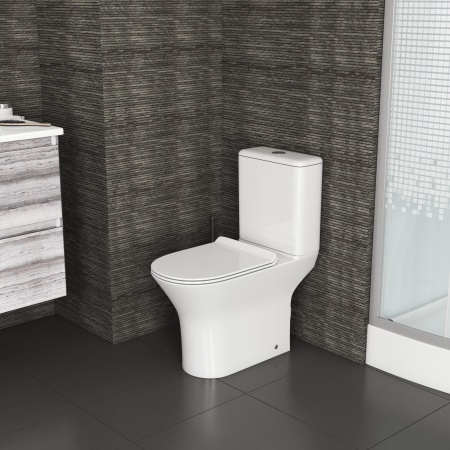 Унитаз напольный Grossman GR-4443S безободковый с крышкой duroplast, soft-close, белый