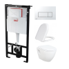 Комплект: унитаз подвесной Creavit Terra + сиденье для унитаза Creavit Terra + инсталляция для унитаза Alcaplast Sadromodul + кнопка для инсталляции Alcaplast M571