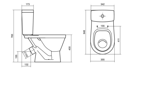 Унитаз-компакт с сиденьем полипропилен Santek УНО 1WH501613