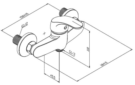 Смеситель для душа RedBlu 412000000 Palace One