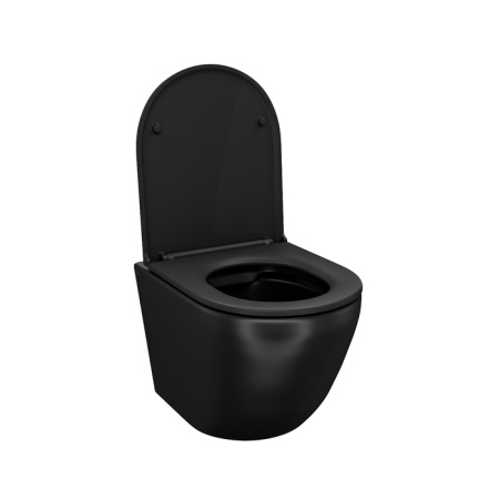 Унитаз подвесной безободковый с сиденьем дюропласт Iddis Blanco, черный BLAR3BMi25