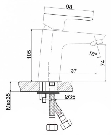 Смеситель для умывальника Cersanit CERSANIA