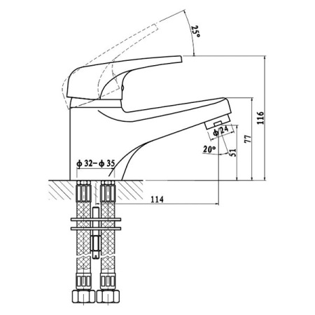 Смеситель для умывальника Gross Aqua Optima 6546511С