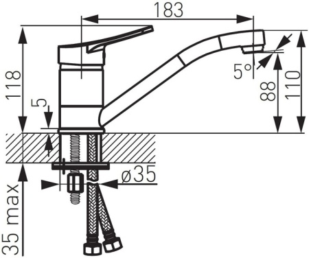 Смеситель для умывальника Ferro Deco, хром BDC2A