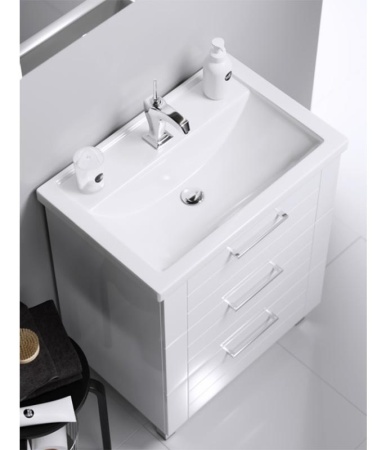 Тумба под умывальник на ножках Aqwella Манчестер с умывальником Фостер 700, белый MAN01073+4620008197746