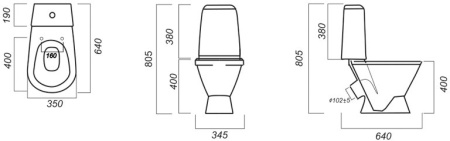 Унитаз-компакт напольный Sanita Кама стандарт KMASACC01090211, белый