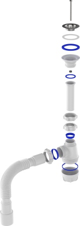 Сифон для умывальника Aquant Standart, белый S1015-35-MR