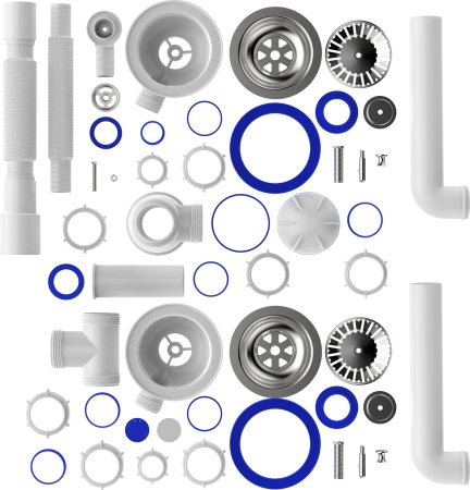 Сифон для мойки Aquant Professional, белый D0139-12-MR