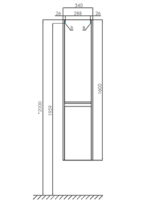 Шкаф-пенал для ванной подвесной Акватон Лондри, белый 1A236203LH010