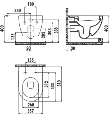 Унитаз подвесной Creavit Free безободковый FE322-11AM00E-0000 с сиденьем Унитаз подвесной Creavit Free безободковый FE322-11AM00E-0000 с сиденьем