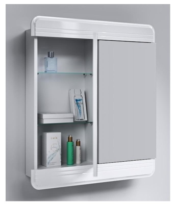 Шкаф-зеркало с подсветкой AQWELLA Корсика В6-з Kor.04.06, белый