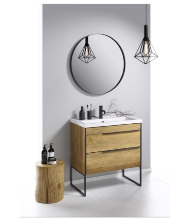 Тумба под умывальник Aqwella Fargo с умывальником Фостер 1000, дуб балтийский FRG0110DB+4640021065204