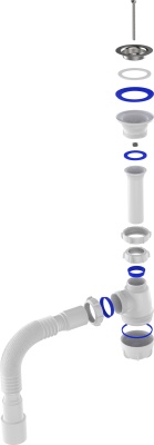 Сифон для умывальника Aquant Standart, белый S0115-35-MR