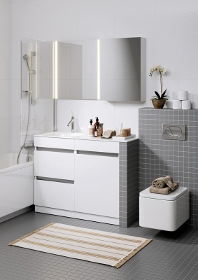 Тумба напольная левая Aqwella Forma 115 с умывальником Forma 115 белый FOR01052 L