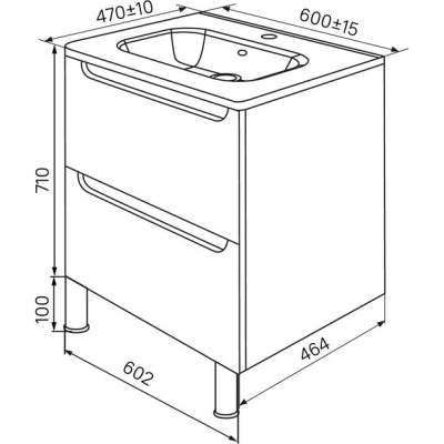 Комплект: тумба Iddis Edifice 60 см и зеркало Фиджи 60 (600х800 R-78). Акция
