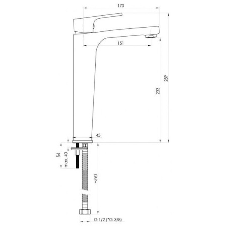 Смеситель для умывальника Rubineta Modena-18/D. Образец. Распродажа