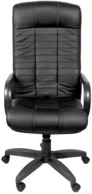 Кресло Евростиль Атлант стандарт кожа люкс черный. Акция