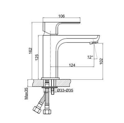 Смеситель для ванны однорычажный Cersanit Geo, хром А63040. Образец. Распродажа