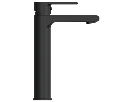 BLACK Смеситель для раковины высокий однорычажный черный клик клак Cersanit Brasko 63111