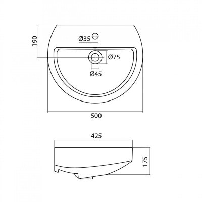 Умывальник настенный Santek "Аллегро-50", белый 1WH301951