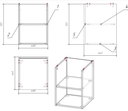 Модуль для тумбы Cersanit MODUO 40, дуб MD-MOD40-SZ