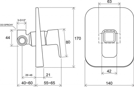 Смеситель встроенный без переключателя Ravak TD 062.00