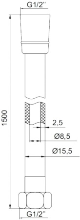 Шланг 1.5м Iddis, черный 04P15BLi19