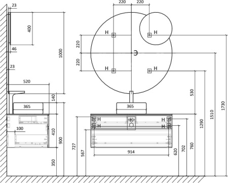Тумба подвесная Raval Decent 100 антрацит Dec.01.100/A/RL. Образец. Распродажа