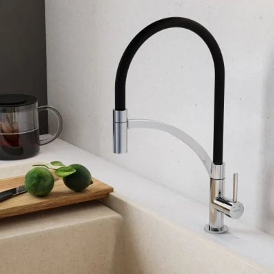 Смеситель  для кухни с гибким изливом Santek Брукс, хром WH5A45013C001. Акция