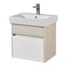 Тумба под умывальник подвесная Акватон Верди 60 с умывальником Нео 60, белый/ясень фабрик