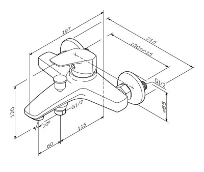 Смеситель для ванны и душа AM.PM Gem F9010000
